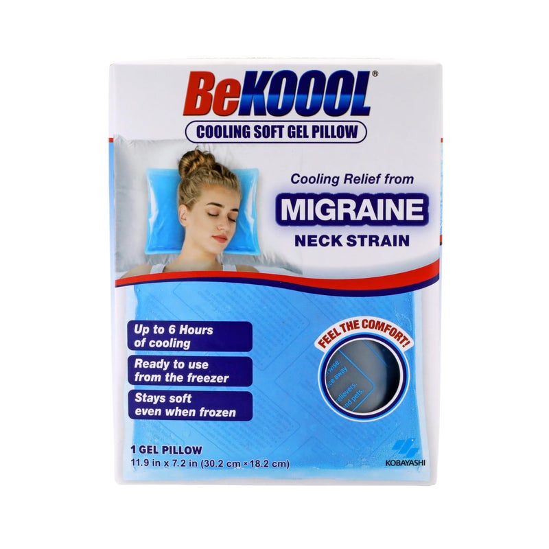 BeKOOOL Cooling Soft Gel Pillow Reusable Cooling Relief from Migraines Neck Strain and Fever Up to 6 Hours of Cooling Ready to Use Stays Soft When Frozen