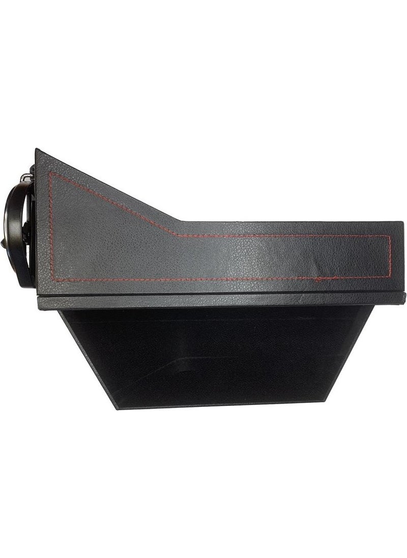 Techmaster Leather Covered Driver Seat Side Organizer Cup Holder for Vehicle 