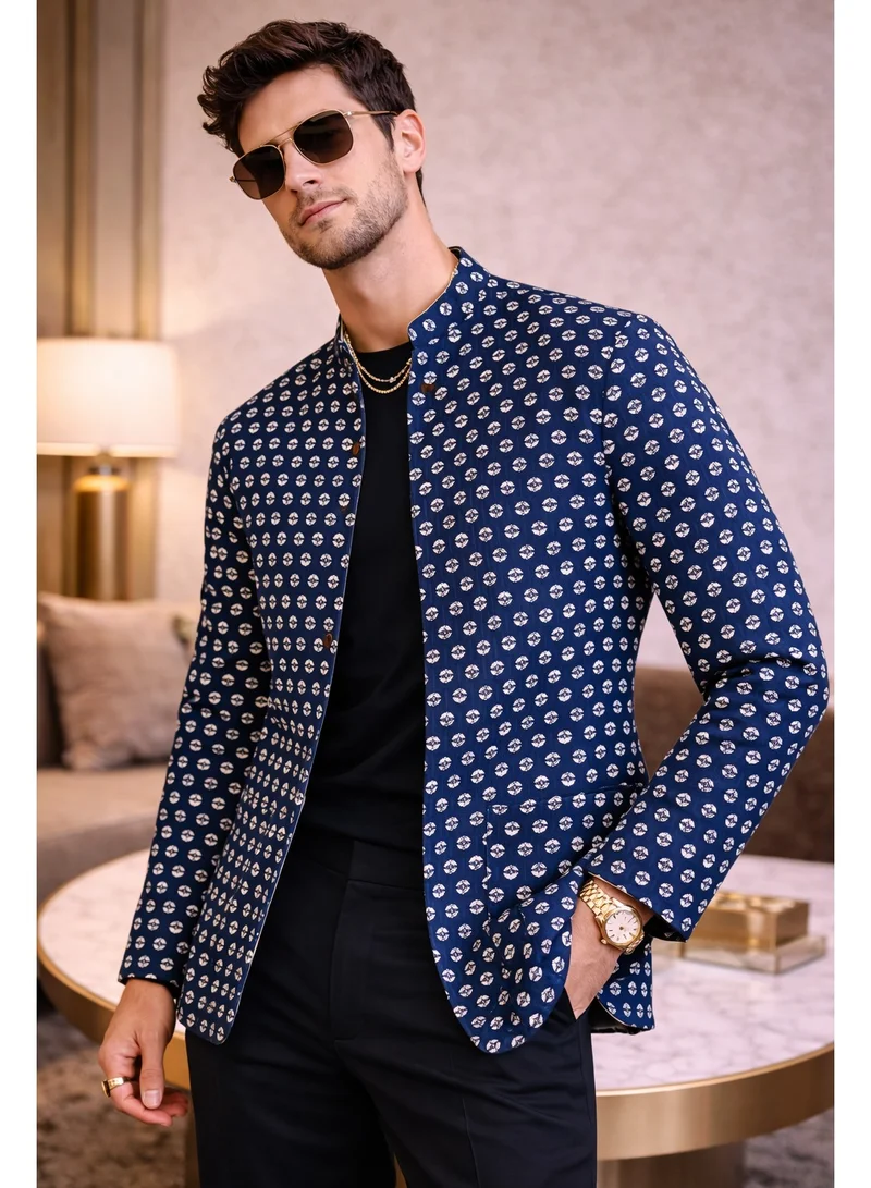 Tohfa Luxe Tohfa Luxe Lorien Handcrafted Block Print Cotton Jacket – Medium (69 × 48 cm) | Unisex Artisan Jacket