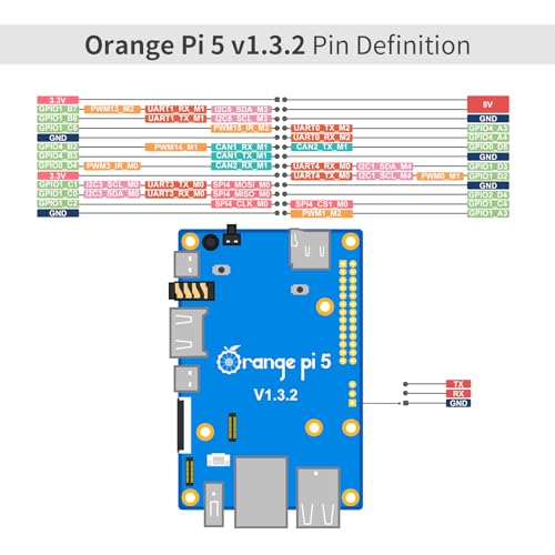 Orange Pi 5 16GB Rockchip RK3588S 8 Core 64 Bit Single Board Computer, 2.4GHz Frequency 8K Video Decoding Open Source Board Mini PC Run Orange Pi OS,Android12,Debian11 (Pi 5 16GB+5V4A TypeC Supply) - Image 4
