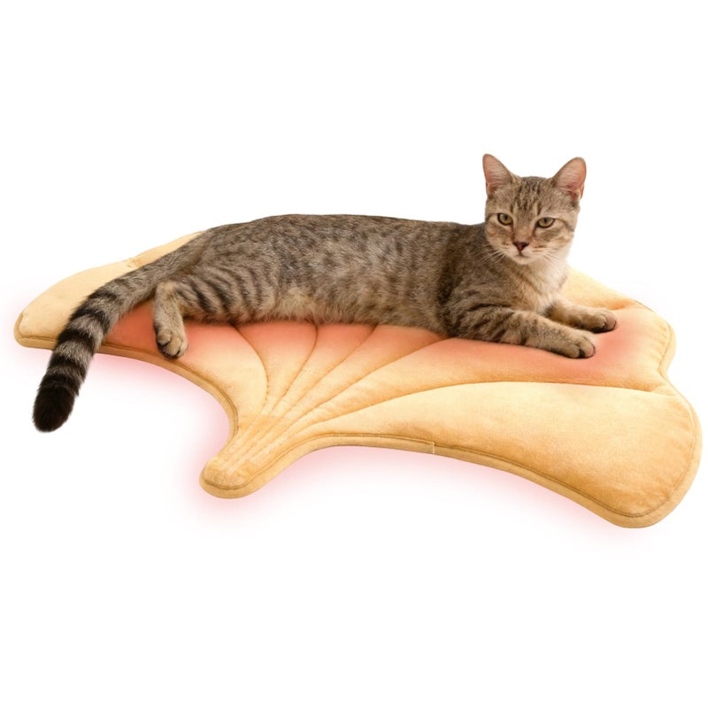 KOOLTAIL Self Warming Cat Bed Mat for Indoor Cats Dogs, Reversible Cozy Pet Heated Pad Blanket with Thermal Foil, Thicken Cat Window Perch, Puppy Kitten House for Crate Desk Floor Outdoor, Gingko Leaf - Image 1