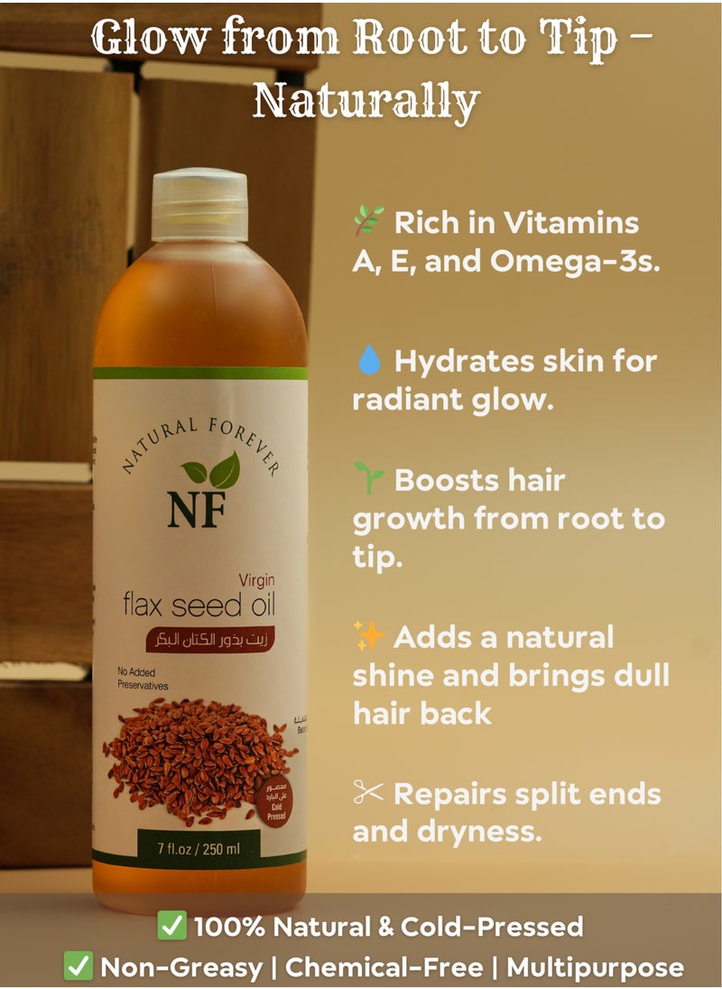 Natural Forever Flax Seed Virgin Oil 250ml  - Image 4