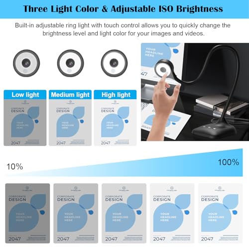 Thustand Document Camera for Teachers, Doc Camera, USB Visualizer with LED Light, Auto Focus, Image Invert, Fold, For Mac OS, Windows, Chromebook - Image 5