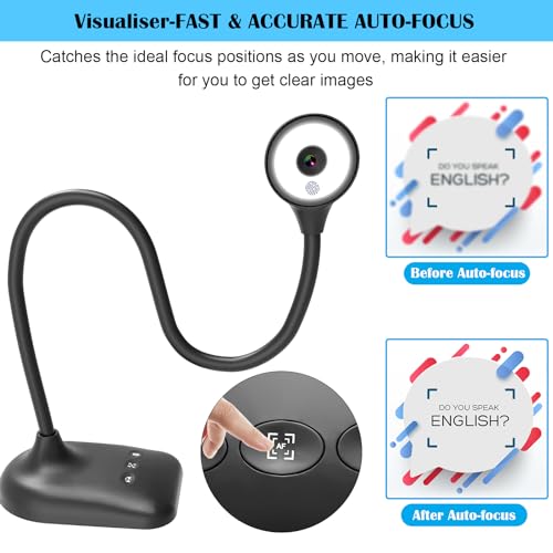 Thustand Document Camera for Teachers, Doc Camera, USB Visualizer with LED Light, Auto Focus, Image Invert, Fold, For Mac OS, Windows, Chromebook - Image 4