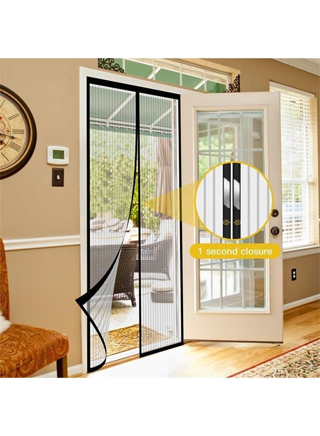 Sweet Life Magnetic Mosquito Repellent Door Curtain for Door Poweful Magnets, No Hands Entry, Heavy Duty Mesh, Easy Install Screen for Sliding Door, for Front Back Patio Apartment Door 100*210 cm  - Image 2