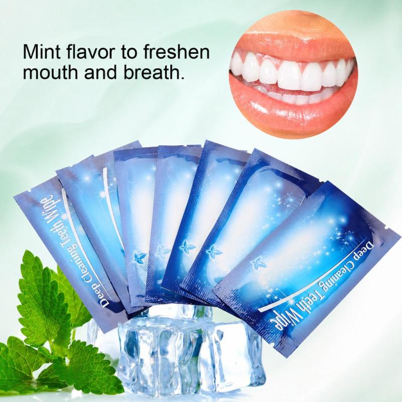 Dental Wipes Individually Wrapped Slip-On Finger Design - Deep Cleaning Mint Flavor Portable Disposable Wipes for Home Office Travel - Image 1