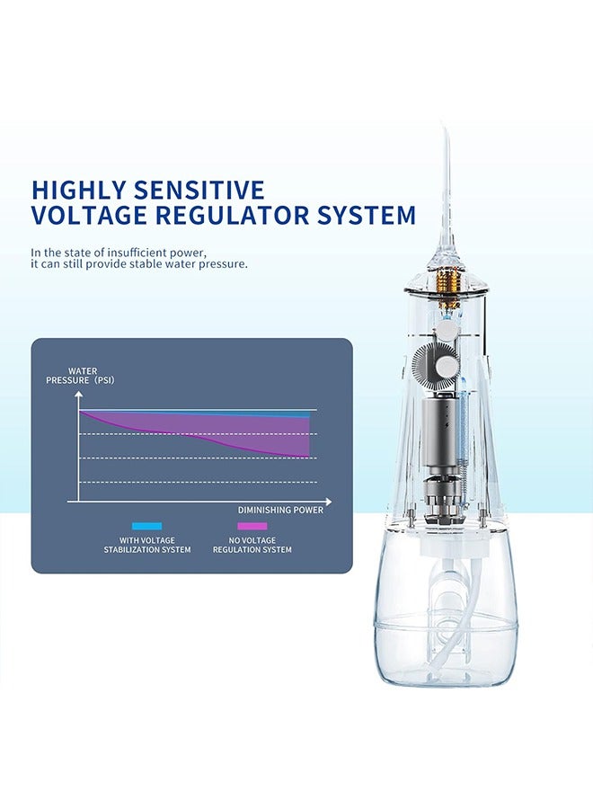 عام جهاز تنظيف الأسنان بالماء - جهاز ري فموي محمول مع 5 أوضاع، منظف أسنان تقويم الأسنان مقاوم للماء IPX7 قابل لإعادة الشحن بدون سلك للمنزل والسفر - خزان مياه سعة 300 مل - Image 3