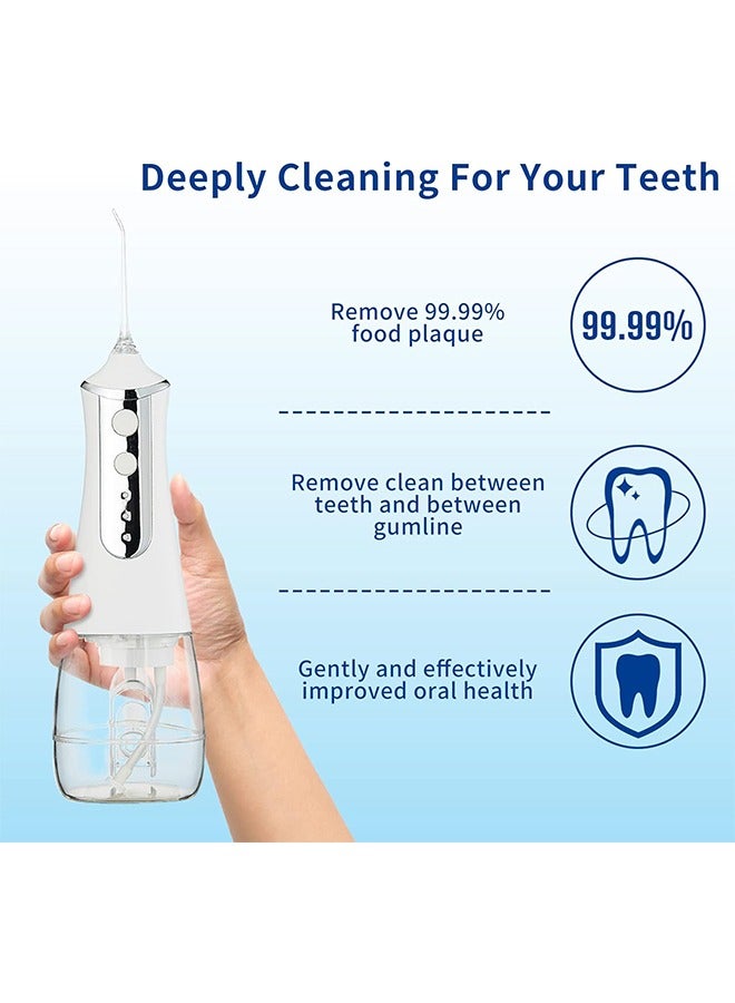 عام جهاز تنظيف الأسنان بالماء - جهاز ري فموي محمول مع 5 أوضاع، منظف أسنان تقويم الأسنان مقاوم للماء IPX7 قابل لإعادة الشحن بدون سلك للمنزل والسفر - خزان مياه سعة 300 مل - Image 4