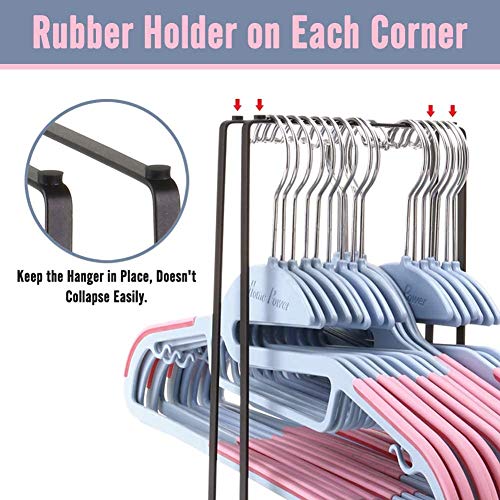 INDIAN DECOR 38790 Standing Clothes Hanger Stacker Holder, 2 pcs Drying Rack Caddy Premium Grade Iron for Tidier Laundry Room Closet Organizer, Hanger Caddy - Capacity Hold Up to 30 Hangers - Black - Image 4