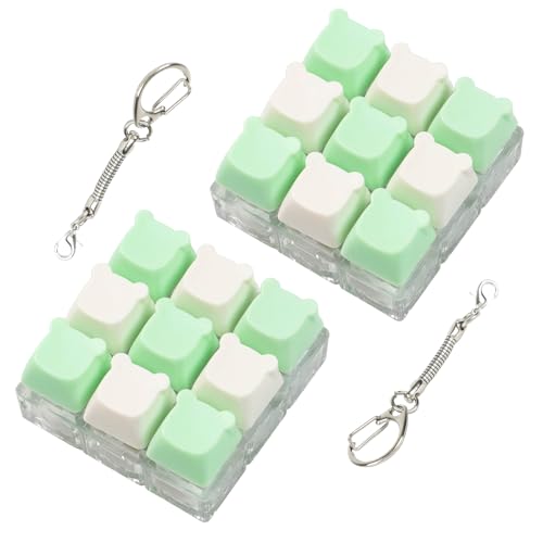 Sumgsn 2 Pcs Keyboard Fidget Toy Cute Fidget Clicker Keyboard Keychain 9 Keys Loud Keyboard Fidget for Adult to Relife Stress Pass Time - Image 1