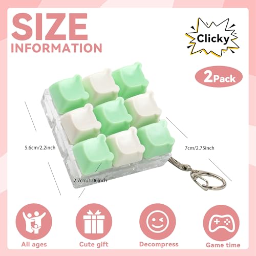 Sumgsn 2 Pcs Keyboard Fidget Toy Cute Fidget Clicker Keyboard Keychain 9 Keys Loud Keyboard Fidget for Adult to Relife Stress Pass Time - Image 5
