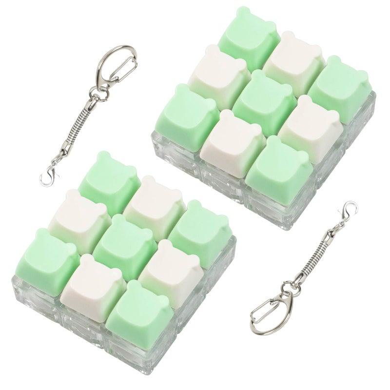 Sumgsn 2 Pcs Keyboard Fidget Toy Cute Fidget Clicker Keyboard Keychain 9 Keys Loud Keyboard Fidget for Adult to Relife Stress Pass Time - Image 3