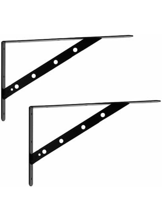 Heavy Duty L Shaped Shelf Brackets Black Metal Wall Mount Supports For Floating Shelves - Image 1