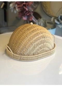 Synthetic Wicker Beige Oval Lidded Tray/Presentation 40X30X23CM