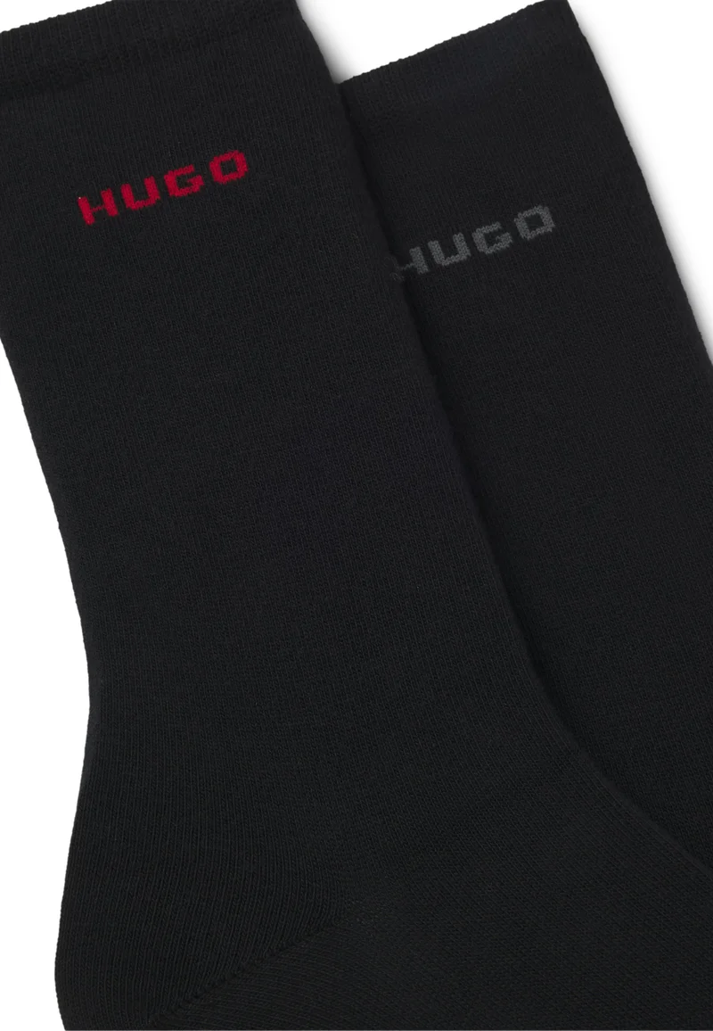 هوجو Two-pack of regular-length cotton-blend logo socks