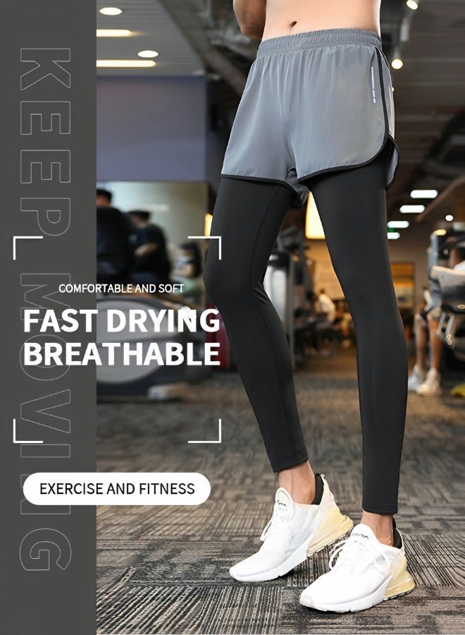 GROIC Leggings Slimming Booty Pants for Men,Workout Scrunch Squat Proof Tights,Fit Compression Baselayer Running Tights with Phone Pocket  - Image 2