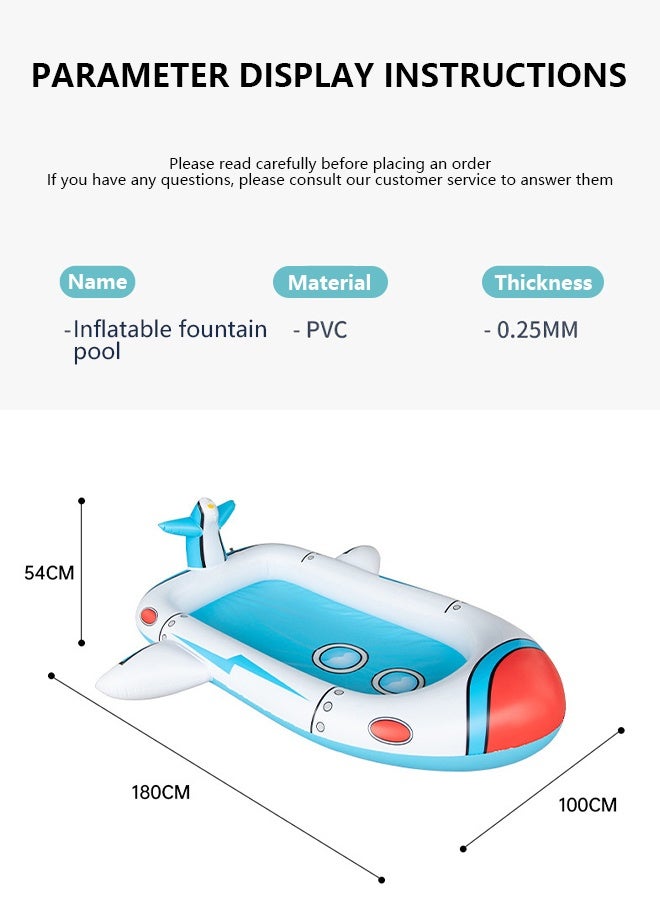 Koogis Rocket Ship Inflatable Kiddie Pool with Sprinkler – Blow Up Swimming Pool for Kids, Outdoor Backyard Water Play Toy for Toddlers, Boys & Girls Summer Splash Fun - Image 2