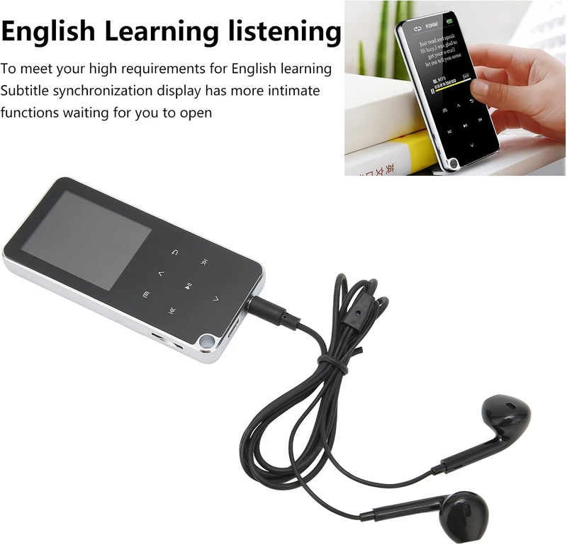 woobles Mp3 Player, Portable Digital Music Player Bluetooth 4.0 Music Player Lossless Digital Voice Recorder MP3 Music Player for Walking Running, with Earphone(8GB)- - Image 5