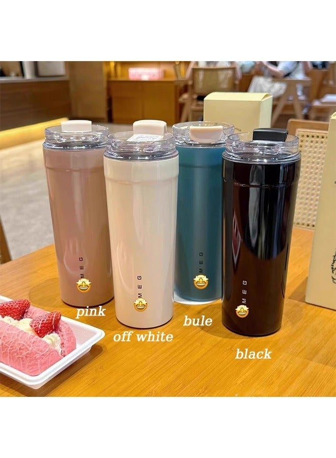 سميج كوب SMEG سعة 550 مل من الفولاذ المقاوم للصدأ - عزل مفرغ عالي الجودة 316 مناسب للأغذية، ترمس قهوة للسفر، أبيض فاتح - Image 2