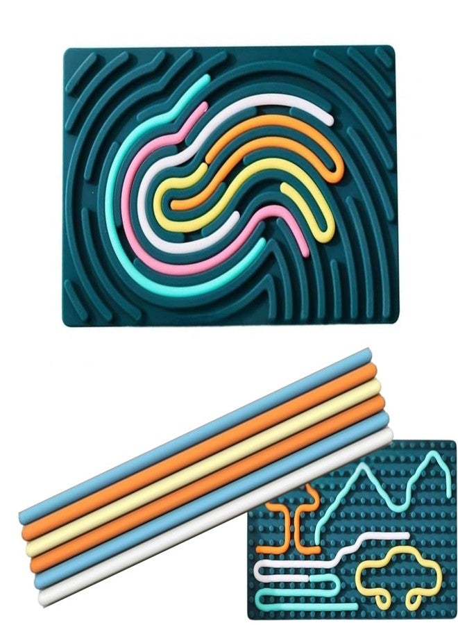 Calyxia Montessori Sensory Activity Board for Kids - Silicone Maze Tracing Toy, Fine Motor Skill Learning Educational Toy (Multicolor, 3+ Years) - Image 1