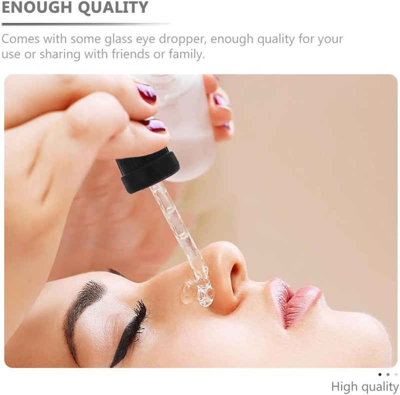 10 Sets 15ml Essential Oil Bottle Dropper with Black -resistant Cap Glass Eye Droppers for Aromatherapy and DIY Beauty Care - Image 3