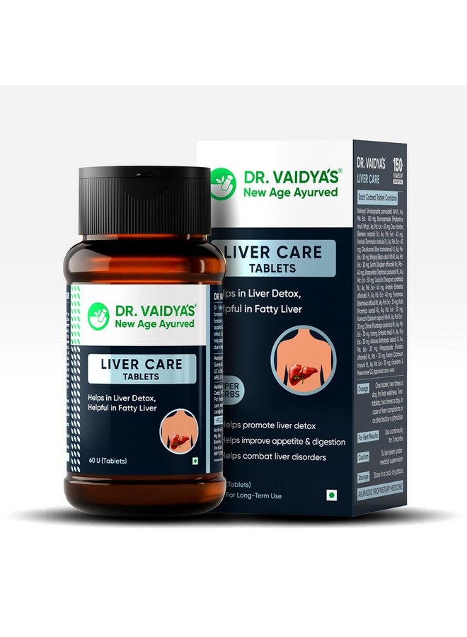 DR. VAIDYA'S Dr. Vaidya’s Liver Care Tablets | Helps With Liver Detox | Natural Ingredients - Bhringraj, Wheatgrass Juice & Ginseng | FDA Approved | 60 Tablets  - Image 1