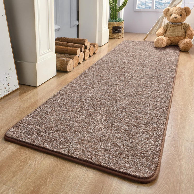 Keeko Soft 2x6 Runner Rug Brown, Bedside Rugs for Bedroom Living Room Small Area Throw Rugs Indoor Runner Carpets for Hallway Memory Foam Laundry Room Rug for Teen Kids Nursery Dorm Classroom Decor - Image 1
