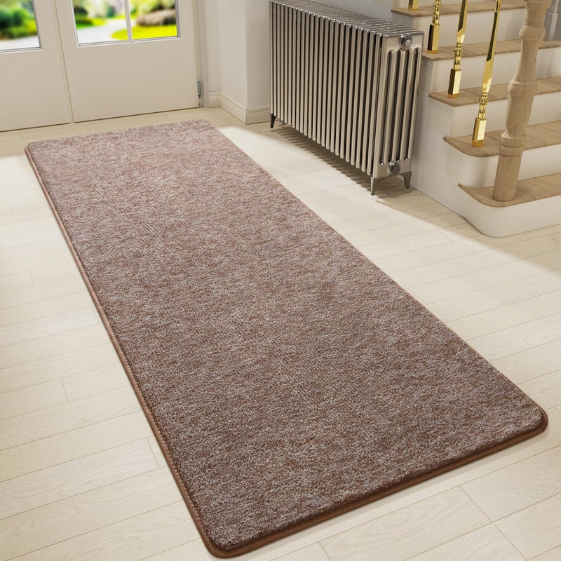 Keeko Soft 2x6 Runner Rug Brown, Bedside Rugs for Bedroom Living Room Small Area Throw Rugs Indoor Runner Carpets for Hallway Memory Foam Laundry Room Rug for Teen Kids Nursery Dorm Classroom Decor - Image 2