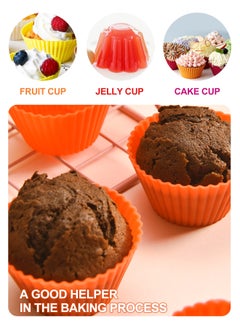 WinHolder 12Pcs Silicone Cupcake Liners, Baking Cups Non-Stick Cake Muffin Chocolate Cupcake Liner Baking Cup Mold, Multicolor  - Image 4