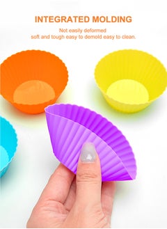 WinHolder 12Pcs Silicone Cupcake Liners, Baking Cups Non-Stick Cake Muffin Chocolate Cupcake Liner Baking Cup Mold, Multicolor  - Image 3