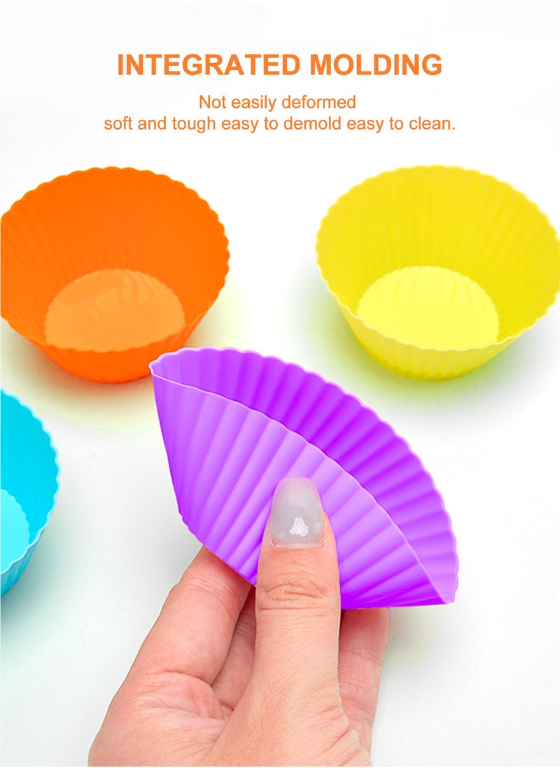 WinHolder 12Pcs Silicone Cupcake Liners, Baking Cups Non-Stick Cake Muffin Chocolate Cupcake Liner Baking Cup Mold, Multicolor  - Image 3