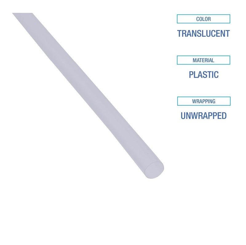 Boardwalk BWKJSTU775T50 775 in Unwrapped Plastic Jumbo Straws  Translucent 250Pack 50 PacksCarton - Image 4