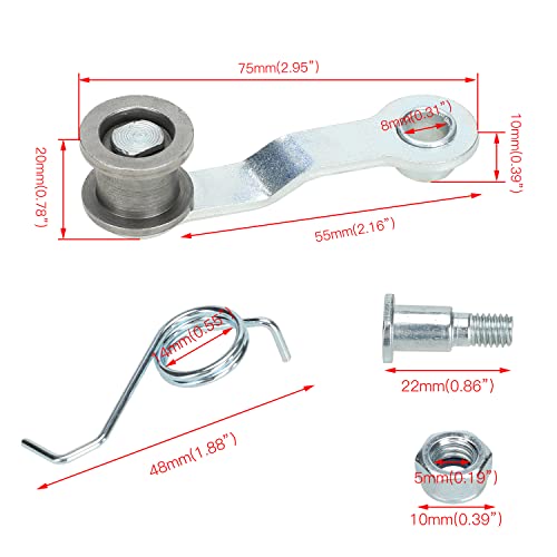 GREHUA Chain Adjuster Tensioner with Roller Spring for Razor E300 Series E300S E325 E325S Version 36+ Electric Scooter Heavy Duty Parts Silver Compatible with W13113640079 - Image 4