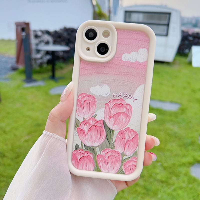 For itel S23 Plus painted flower ladder emery phone case itel A70 A60 tulip - Image 1