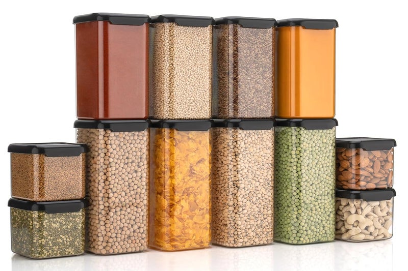 SIXFIRE Unbreakable Air Tight Square Plastic Containers Set for Kitchen Storage Combo 4 Pis500ml 4Pis1100ml4 Pis1500ml Kitchen Container Storage Containers Container Sets AirTight Design - Image 2