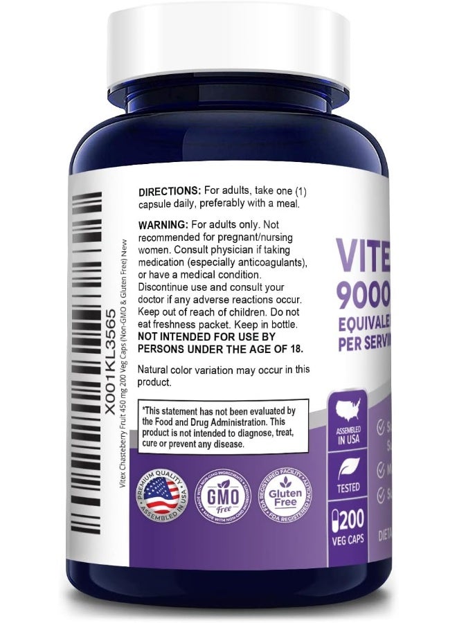 NusaPure Vitex Chasteberry Fruit 20:1 Extract 9,000 mg -200 Veggie Caps 200 Days Supply (Non-GMO, Gluten Free) - Image 3