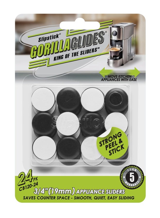 Slipstick منزلقات أجهزة المطبخ Slipstick GorillaGlides (24 منزلقات دائرية × 3/4 بوصة) منزلقات أجهزة المطبخ ذاتية اللصق توفر سهولة الانزلاق وتوفر مساحة على أسطح العمل - Image 1