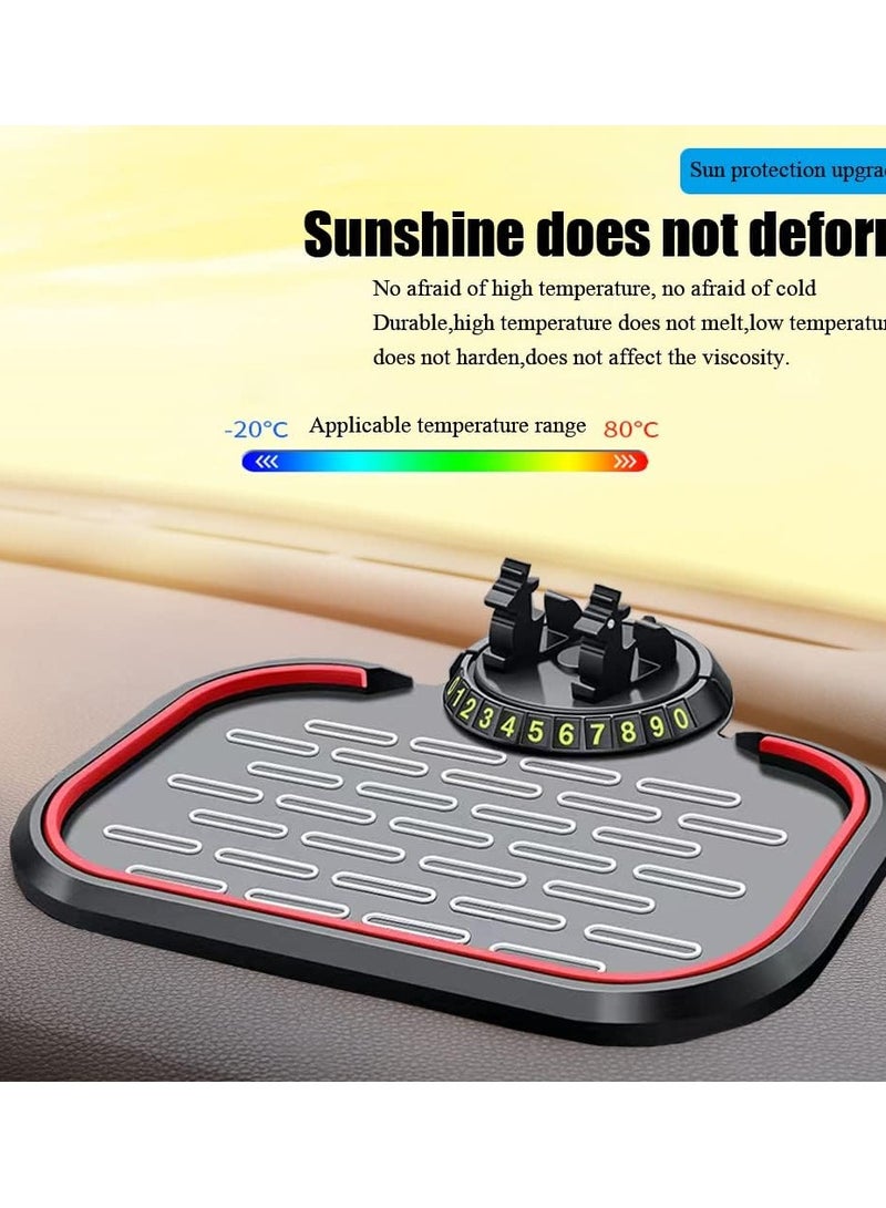 KASTWAVE Dashboard Phone Holder for Car, Universal 360 Degree Rotating Car Phone Holder Multifunctional Anti-Shake Phone Mat for Cell Phone GPS Sunglasses Keychains Coins with Temporary Parking Number - Image 4