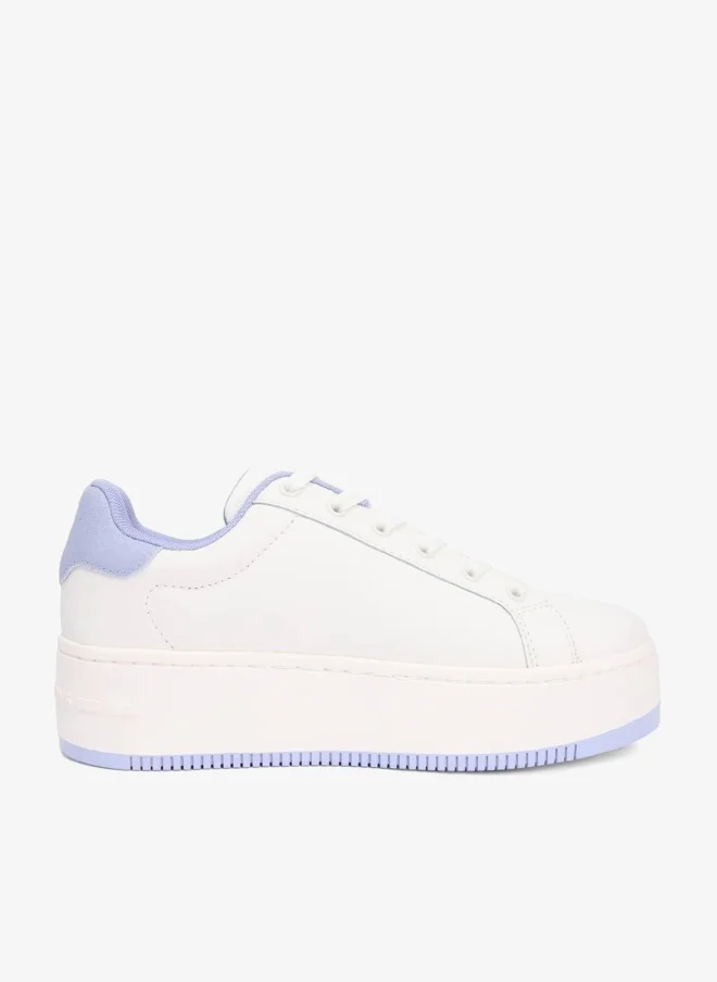 TOMMY JEANS Essential Logo Platform Trainers With Leather