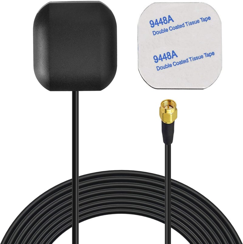BINGFU Vehicle Waterproof Active GPS Navigation Antenna with SMA Male Connector for Car Stereo Head Unit GPS Navigation System Module Truck Marine Boat GPS Tracker Locator Real Time Tracking - Image 1