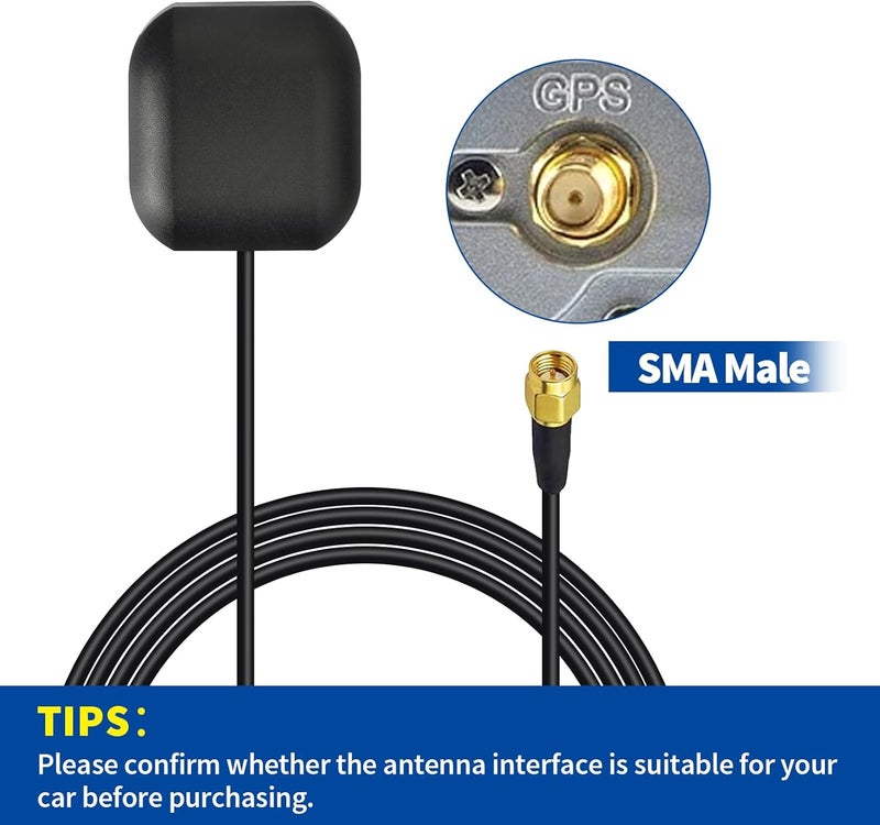 BINGFU Vehicle Waterproof Active GPS Navigation Antenna with SMA Male Connector for Car Stereo Head Unit GPS Navigation System Module Truck Marine Boat GPS Tracker Locator Real Time Tracking - Image 4