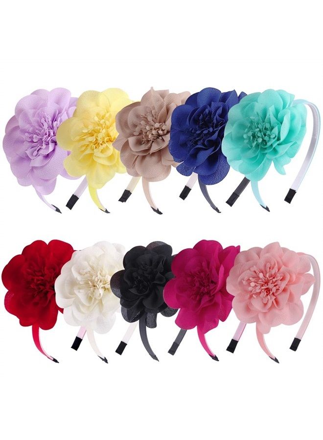 XIMA 10pcs Chiffon Flower Girls Headbands for Kids Children Teens toddlers Hair Accessories… - Image 1