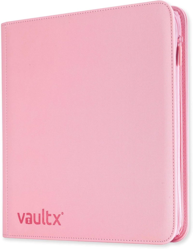 Vault X 12 Pocket Trading Card Zip Binder, 480 cards, Premium Exo-Tec Album Material, 20 Side-Loading Pages, Folder for Collectible Card Games, Sports, TCG (Pink) - Image 1