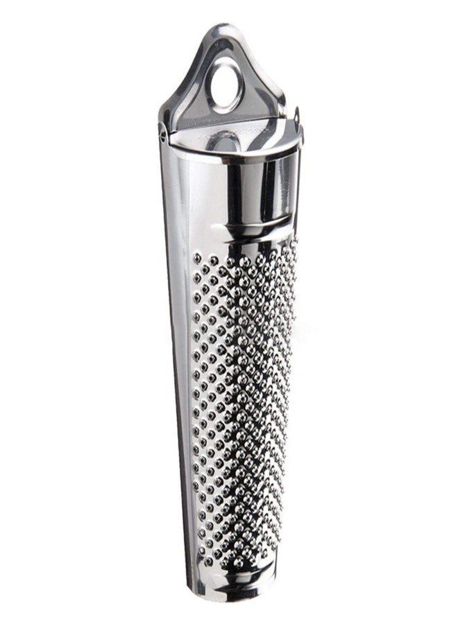 Melostu Nutmeg Grater With Storage, Ginger Garlic Kitchen Planer Lemon Hand Held Stainless Steel Nutmeg Grater Nut(silver,size:13.9 * 5 * 2.3 cm) - Image 1