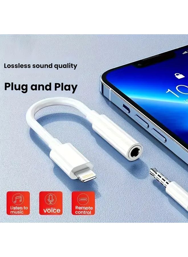 حزمة مكونة من 2 كابل شحن Lightning إلى 3.5 مم للسماعة مع جهاز تحكم عن بعد لأجهزة iPhone، للموسيقى والمكالمات. - Image 3
