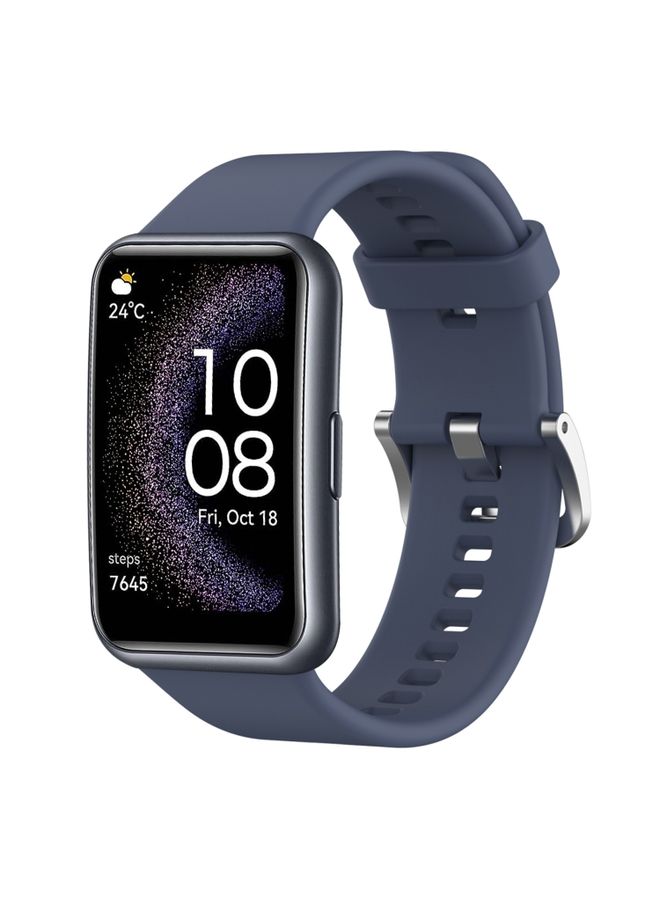Replacement Strap For Huawei Watch Fit Special Edition Solid Color Silicone Watch Band Blue Gray