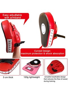 Aikenn Boxing Gloves,Boxing Pads,Boxing Curved Focus Punching Mitts,Leatherette Training Hand Pads,Hide Leather Curved Hook And Jab Target Hand Pads,For Mma Kickboxing Martial Arts,Muay,Thai Karate Training,Punching Coaching Strike Shield(1PC)  - Image 4