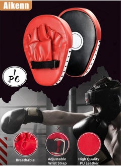 Aikenn Boxing Gloves,Boxing Pads,Boxing Curved Focus Punching Mitts,Leatherette Training Hand Pads,Hide Leather Curved Hook And Jab Target Hand Pads,For Mma Kickboxing Martial Arts,Muay,Thai Karate Training,Punching Coaching Strike Shield(1PC)  - Image 1