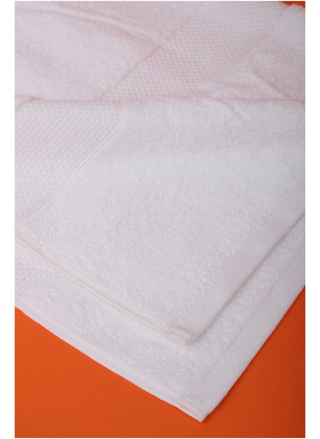 White Rose 4 Piece Bathroom Towel Set White - EVERHOME -700 GSM - 100% EGYPTIAN Cotton Terry - Finest Cotton - 2 Bath Towel 75X145 cm & 2 Guest Towel 40x75 cm -Premium Touch - Quick Dry - Super Absorbent  - Image 4