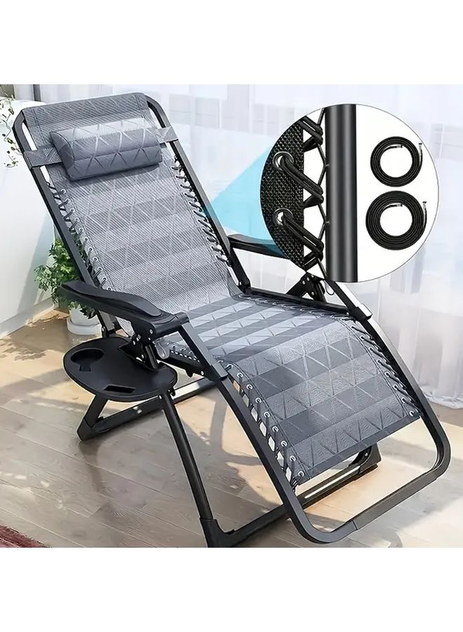 Black Four Pack Zero Gravity Chair Replacement Straps Durable Polyester Adjustable For Outdoor Lounge Beach Chairs - Image 2